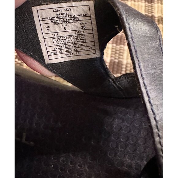Merrell Womens Agave Navy Performance Sandals Size 7 Leather Strappy Adjustable - Picture 6 of 13